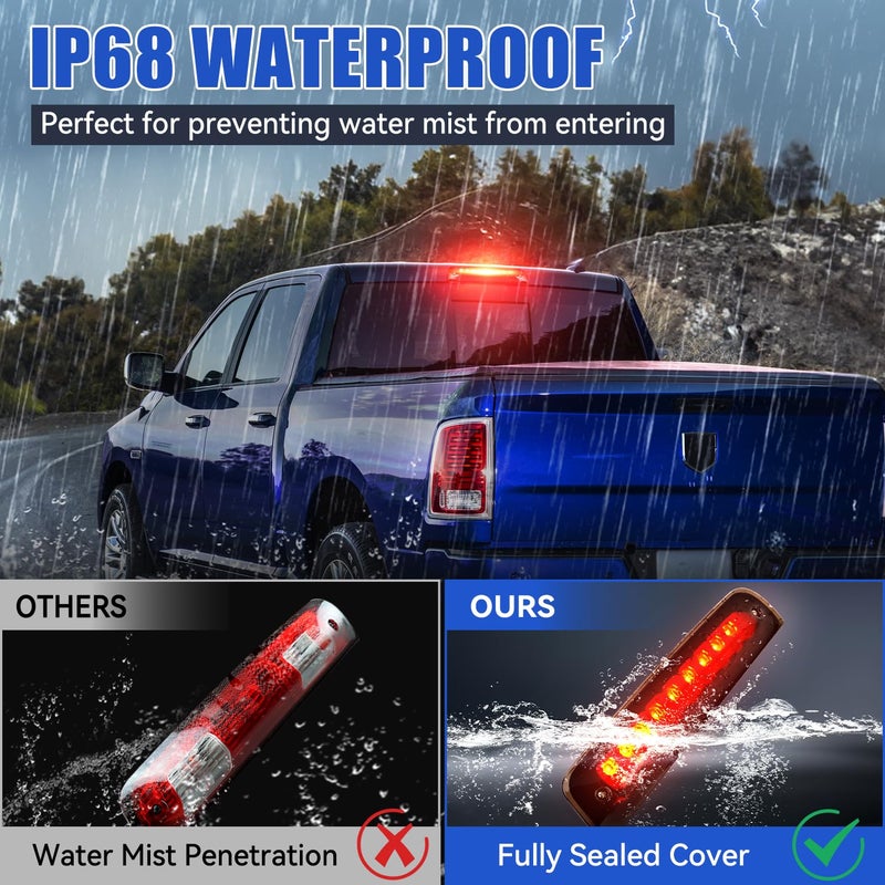 SUPAREE LED Third Brake Light Smoked Lens fit for 2009 2010 2011 2012 2013 2014 2015 2016 2017 D-odge Ram 1500 2500 3500, 3rd Brake Light Assembly Roof White Cargo Light Red High Mount Lamp - Image 5